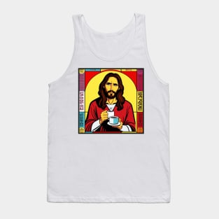 Share A Coffee With Jesus Vinyl Record Art Tank Top